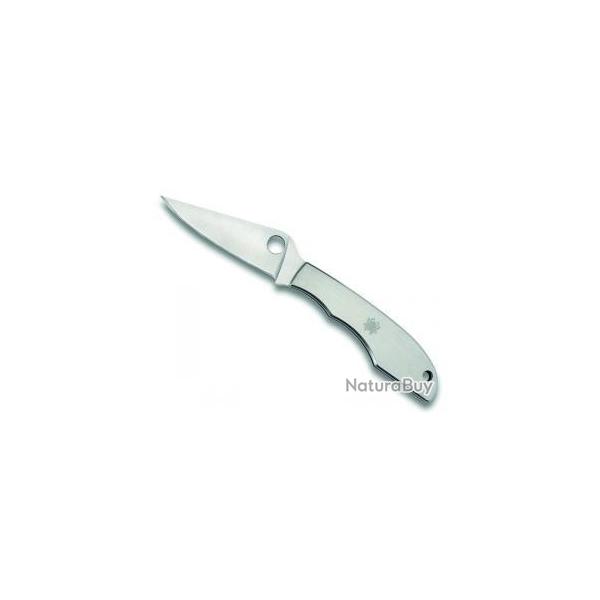BEL458 COUTEAU SPYDERCO "GRASSHOPER" LAME ACIER 3Cr MANCHE INOX 7CM NEUF