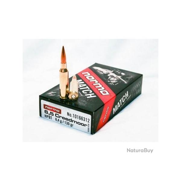 Norma 6.5 Creedmoor HPBT 8.4g 130gr x1 boite
