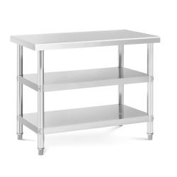 Table de travail inox - 100 x 60 x 5 cm - 185 kg - 2 tablettes 14_0007332