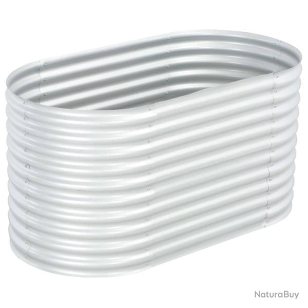 Jardini�re lit sur�lev� plantes fleurs jardin 160 x 80 x 81 cm acier galvanis� argent� 02_0001006