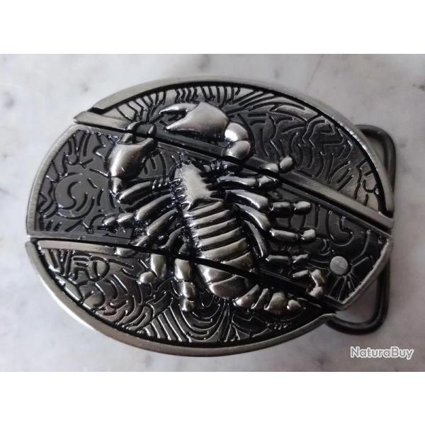Boucle scorpion couteau int�gr� ceinture biker gothique Zodiaque Horoscope
