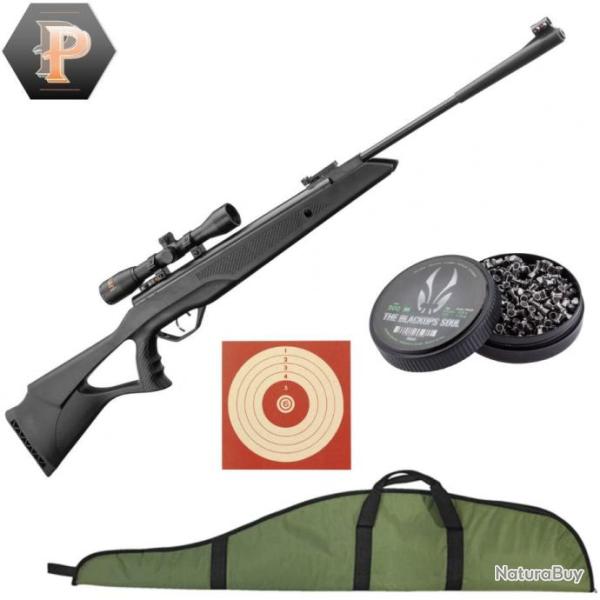 Carabine � air comprim� Beeman Longhorn cal. 4,5 mm + plombs + cibles + fourreau