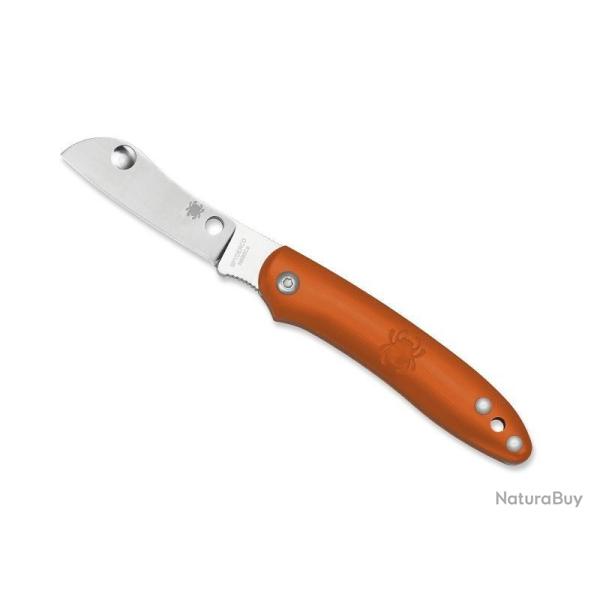 BEL467 COUTEAU SPYDERCO "ROADIE" ORANGE LAME STYLE PIED DE MOUTON AVEC ONGLET ROND NEUF