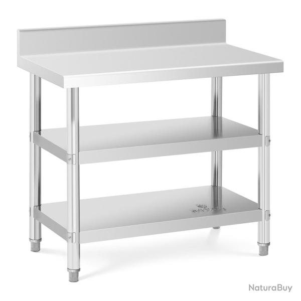 Table de travail inox table de travail en inox adoss�e avec dosseret 100 x 60 x 16,5 cm 199 kg 2 ta