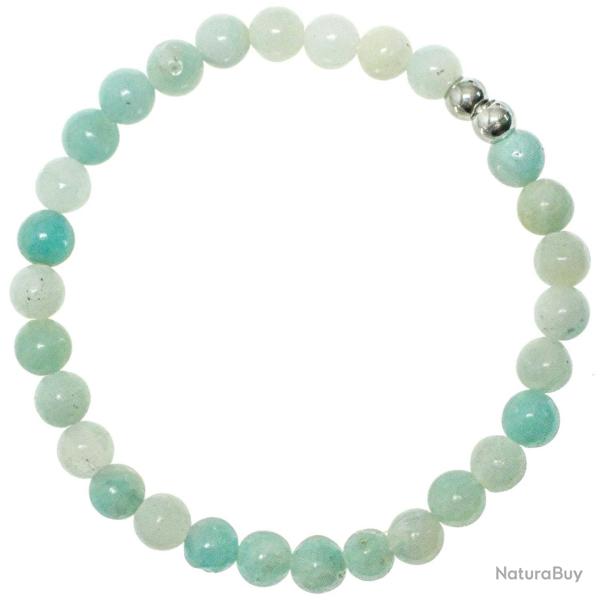 Bracelet en amazonite - Perles rondes 6 mm