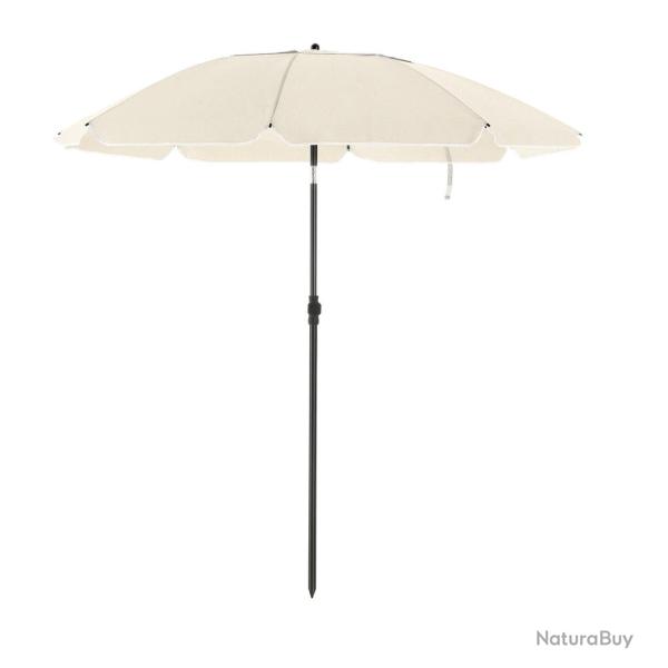 Parasol de jardin diam�tre 1,6 m ombrelle protection UPS 50+ inclinable portable r�sistant au vent