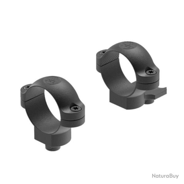 COLLIER LEUPOLD QR AMOVIBLE AVEC DEPORT 25,4MM - 1 POUCE - BAS - NOIR MAT