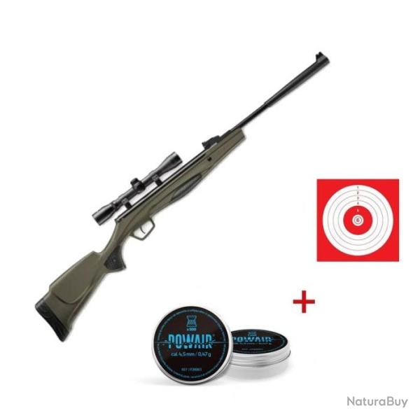 Pack carabine � plomb Stoeger RX20 verte et lunette 4x32 - Cal. 4.5 C - Pack premium