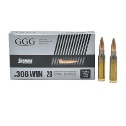 Munitions GGG calibre 308 Win Sierra HPBT Match 175gr - 11.3g x20