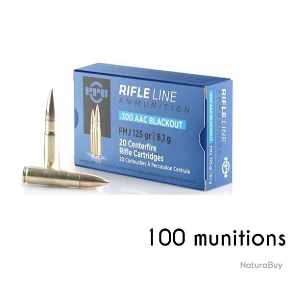 100 Munitions Partizan 300 BLACKOUT 125 grains FMJ 