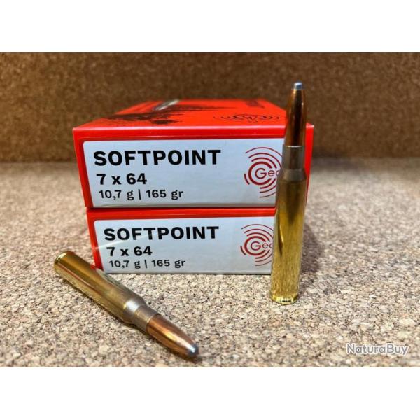 LOT DE 2 BOITES DE 20 CARTOUCHES GECO 7X64 DEMI BLINDEE 10.7 GR + Embase Warne 1 pice en alu pour V