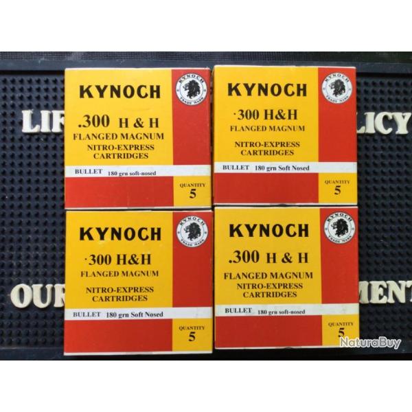 DESTOCKAGE ! Lot de 4  Boites KYNOCH calibre 300 h&h flanged magnum