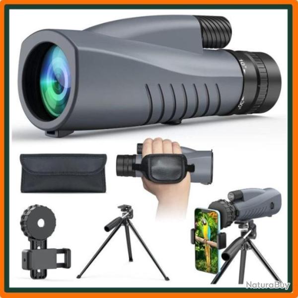 Monoculaire puissant 10-30x55 - Etanche - Prisme BAK4 - Sacoche - Tr�pied + support smartphone