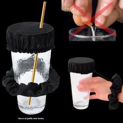 Protection de verre anti-drogue avec chouchou r&eacute;utilisable