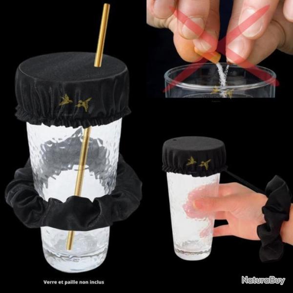 Protection de verre anti-drogue avec chouchou r�utilisable