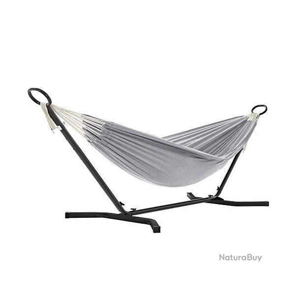 Hamac avec support 210 x 150 cm 5 hauteurs r�glables hamac portable avec cadre m�tal sur pieds capa