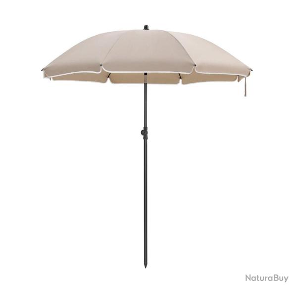 Parasol de jardin diam�tre 1,6 m ombrelle protection UPF 50+ inclinable portable r�sistant au vent