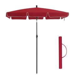 Parasol de balcon rectangulaire 2 x 1,25 m protection UPF 50+ ombrelle toile avec rev&ecirc;tement sac de