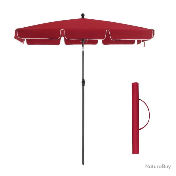 Parasol de balcon rectangulaire 2 x 1,25 m protection UPF 50+ ombrelle toile avec rev�tement sac de