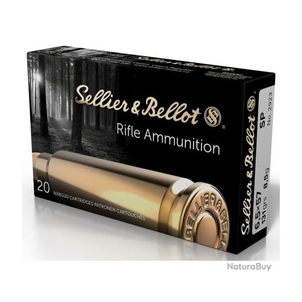 Munitions SELLIER & BELLOT cal.6,5x57 sp 131gr 8.5g par 20