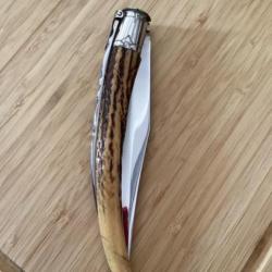 Magnifique couteau de type NAVAJA à Palanquille Pièce unique Angel NAVARRO