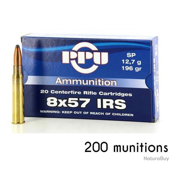 Munitions PARTIZAN calibre 8x57 JRS Softpoint 196gr - 12.7g x200 