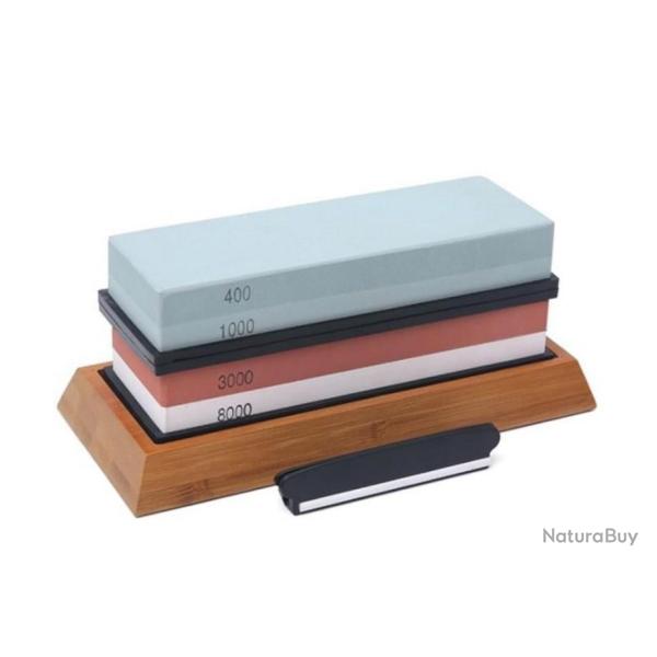 Pierre � Aiguiser 4 en 1 Aiguiseur Couteau Professionnel 400/1000/3000/8000