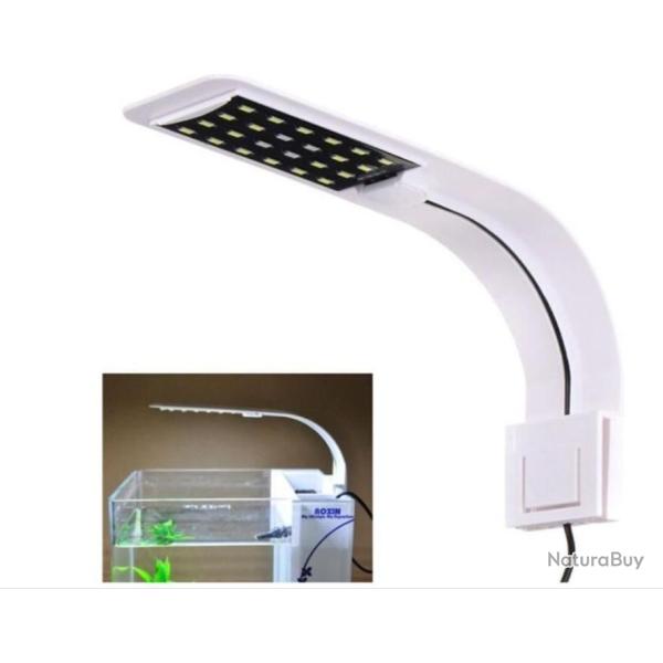 Lampe Led d'aquarium Eclairage Blanc Puissant Lumi�re Clip Flexible 10w 24 Led