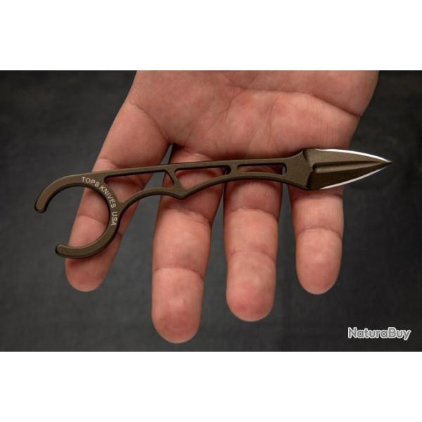 Couteau Tops Papa Delta Lame Acier Carbone 1095 Etui Kydex Made USA TPPD01