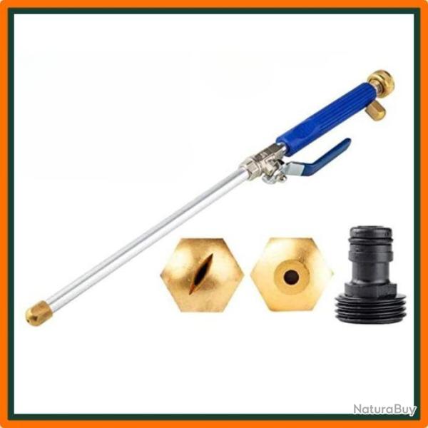 Lance haute pression pour tuyau d'arrosage - 2 buses et 1 raccord - Livraison gratuite