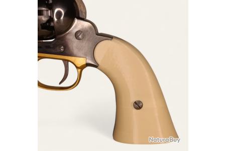 Plaquettes De Cros Remington 1858 Pietta - Texture Miel Couleur Os