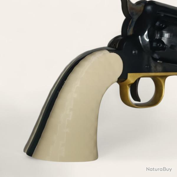 Plaquettes Remington 1858 Pietta texture molet�e couleur os