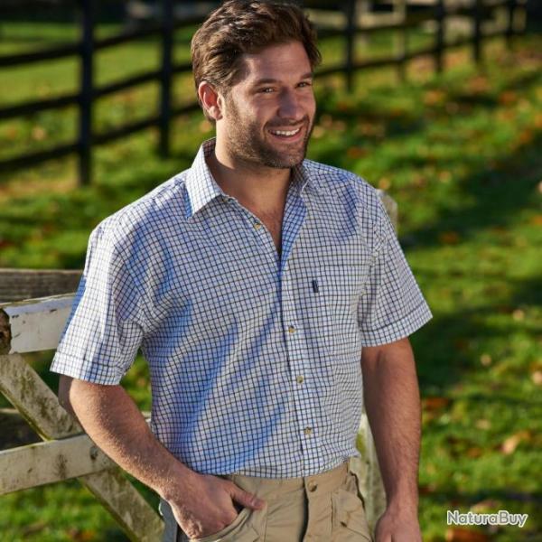 La chemise tattersall � manches courtes Champion pour hommes Bleu