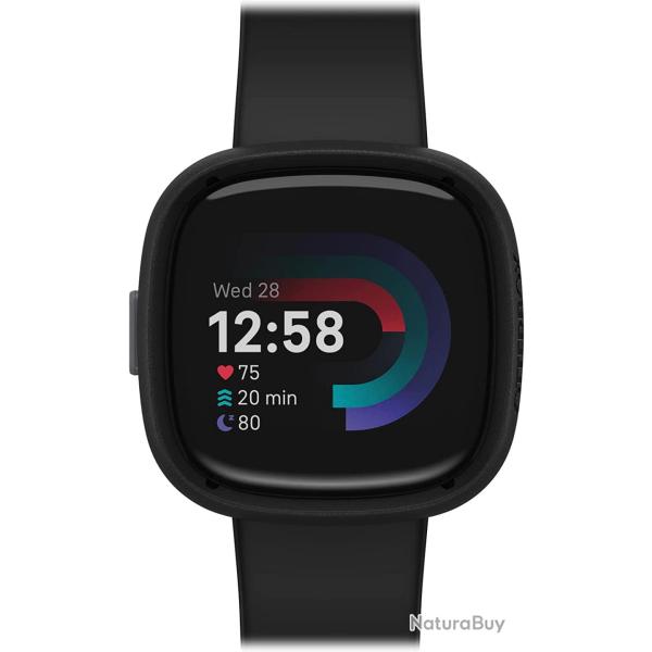 Bumper Compatible Fitbit Versa 4 Antichoc Anti-Chute �l�gant �tui prot�ge �cran et Bords NOIR