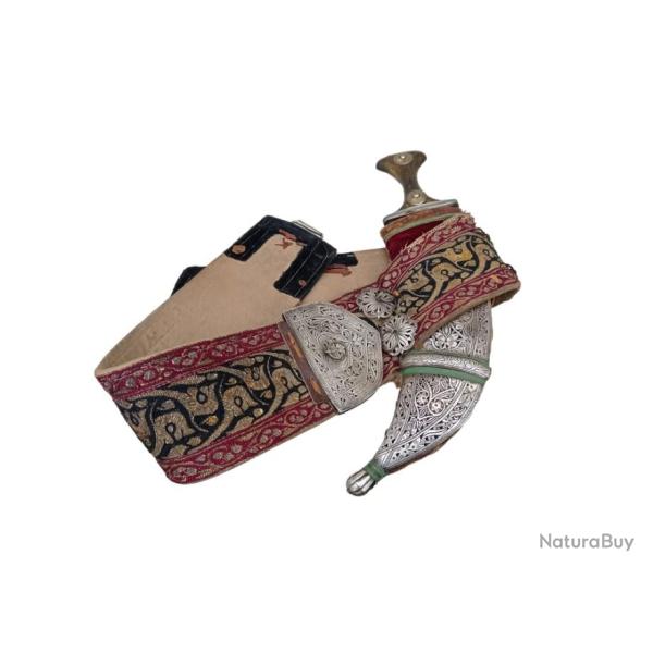 Occasion poignard jambiya avec sa ceinture ref 0004388