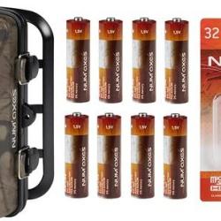 Pack pi&egrave;ge photo Num'axes Pie1048 camo + piles + carte micro sd-hc 32go class 10