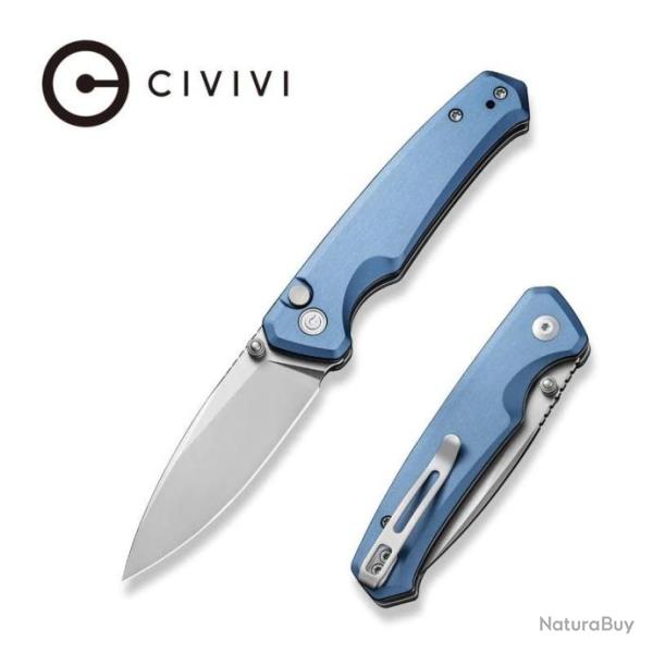 Couteau CIVIVI Altus Button Lock Blue Manche Aluminum Lame Acier Nitro-V IKBS Clip CIVC200766