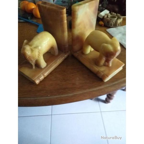 Ancien �l�phants serre livre art d�co poids  4,8kg