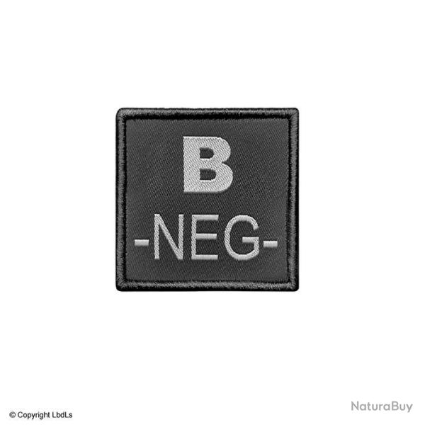 Groupe sanguin B n�gatif brod� sur tissu noir