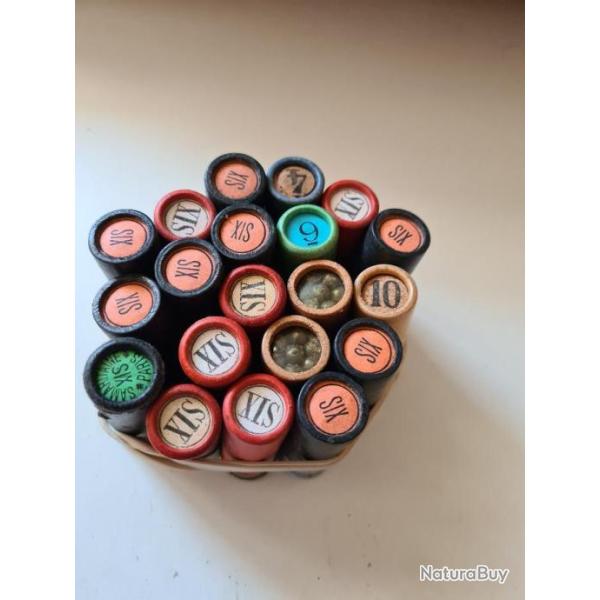 lot de 20cartouches ancienne   carton               manufactures en calibre 12 an