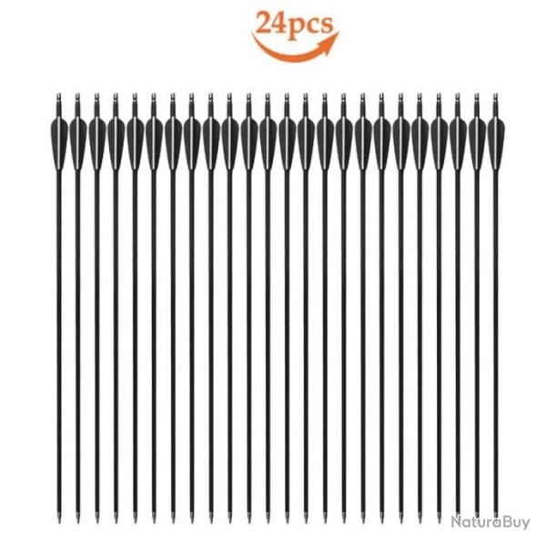 Lot de 24 fl�ches Carbone Pour Tir � L'Arc Haute Qualit� Livraison Rapide Gratuite - Noires