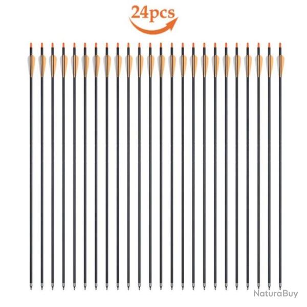 Lot de 24 fl�ches Carbone Pour Tir � L'Arc Haute Qualit� Livraison Rapide Gratuite - Orange