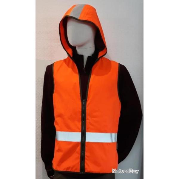 GILET ORANGE AVEC BANDES REFLECHISSANTES TM