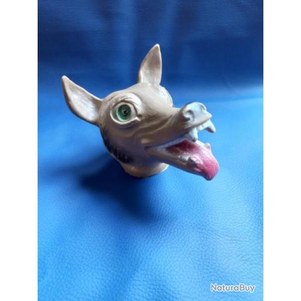 ancienne t�te de marionnette " LE LOUP "   et le petit chaperon rouge