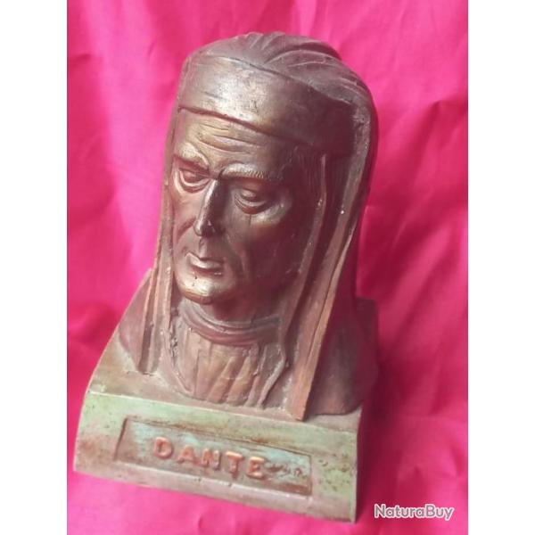 superbe sculpture en bois  de "  DANTE "