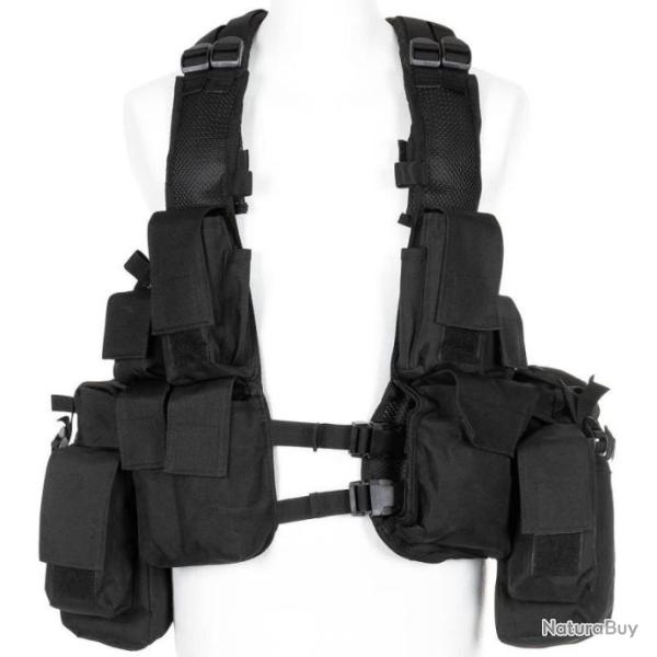 GILET HARNAIS TACTIQUE TYPE SUDAF NOIR