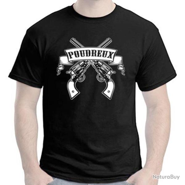 TEE SHIRT - POUDREUX  tir PNF2 poudre noire Revolver amorce Navy calibre .36 .44 Remington Colt 1860