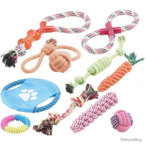 Lot de10 jouets pour chiens : � m�cher et lancer
