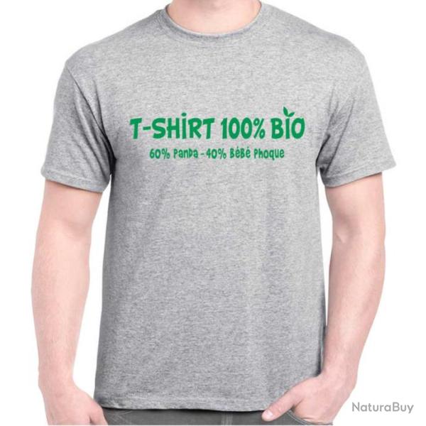 T-SHIRT dr�le Humour  - T-SHIRT 100% BIO 60% PANDA 40% B�B� PHOQUE - Cadeau No�l Anniversaire Blague