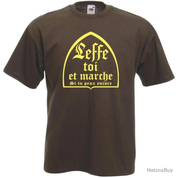 TEE SHIRT Humour - LEFFE TOI ET MARCHE - bi�re Alcool Dr�le Id�e cadeau Pote No�l Anniversaire